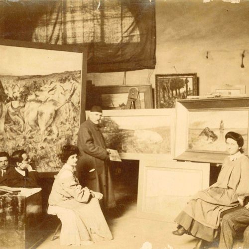 <em>Giovanni Fattori nel suo studio</em>...