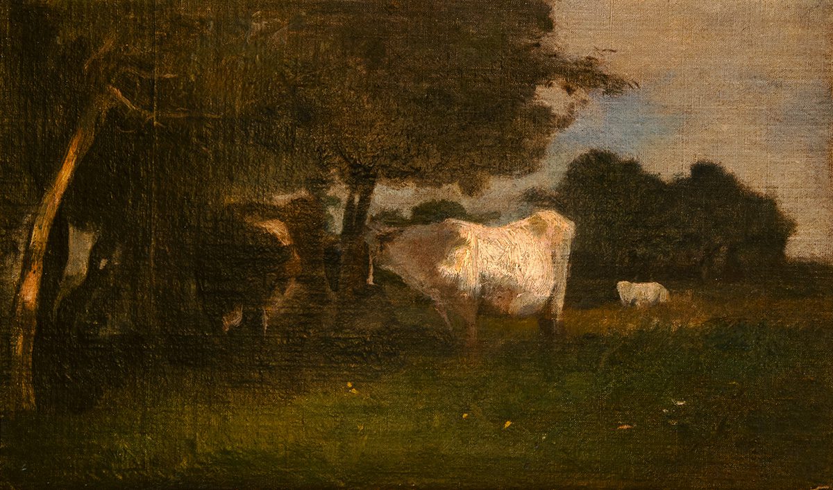 Paesaggio con bovi