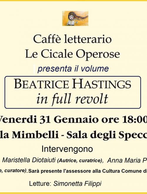 Presentazione del volume: “Beatrice Hastings – in full revolt”