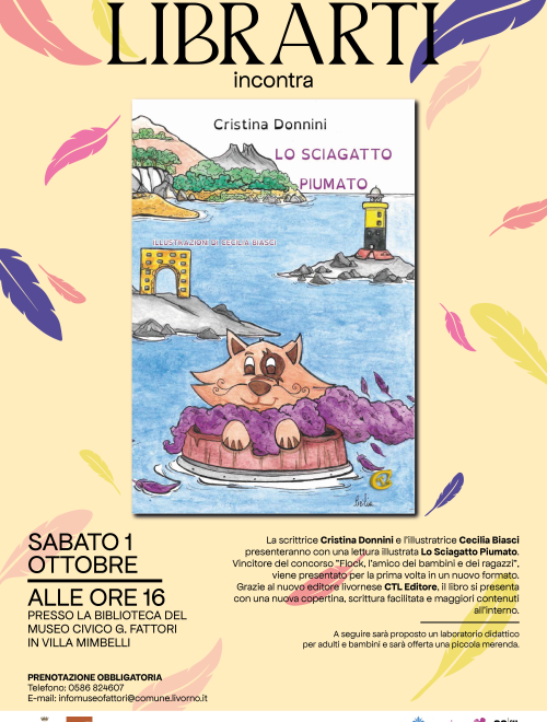 Lo Sciagatto Piumato sbarca in Villa Mimbelli; lettura illustrata per famiglie e tanto divertimento alla Biblioteca del Museo Civico Fattori